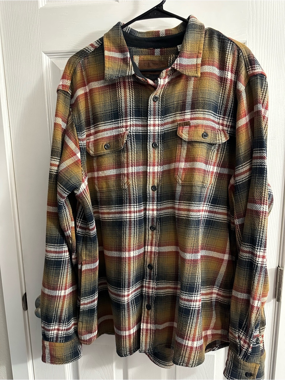 Orvis Men's Plaid Button-Down Shirt Jacket in Brown, Black, Red XL